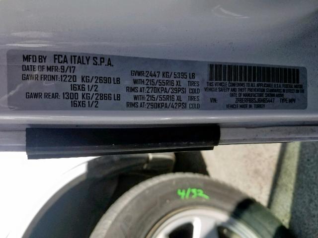 ZFBERFBB5J6H65447 - 2018 RAM PROMASTER 白色 照片 10