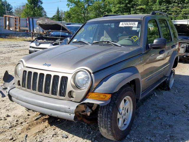 1J8GL48K85W574636 - 2005 JEEP LIBERTY SP GRAY photo 2