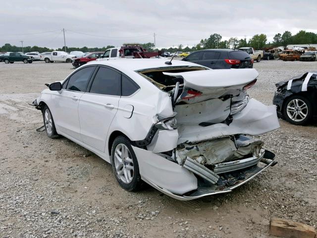 3FA6P0HD3FR129393 - 2015 FORD FUSION SE WHITE photo 3