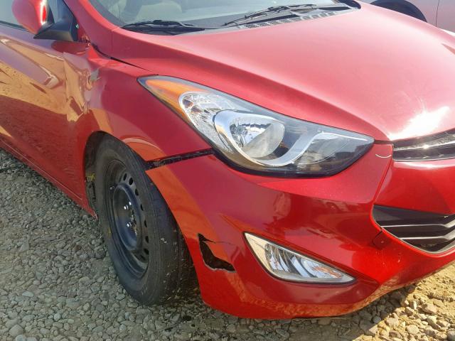 KMHDH6AE6DU020061 - 2013 HYUNDAI ELANTRA CO RED photo 9