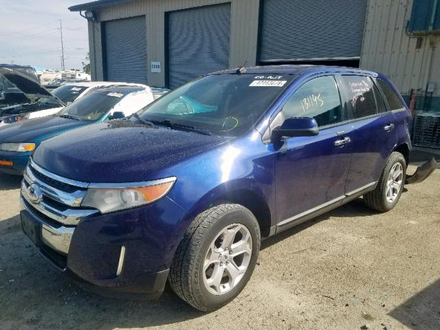 2FMDK4JC1BBB00763 - 2011 FORD EDGE SEL BLUE photo 2