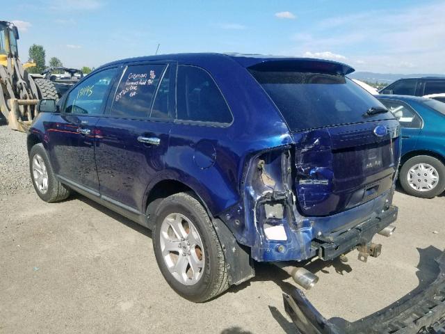 2FMDK4JC1BBB00763 - 2011 FORD EDGE SEL BLUE photo 3