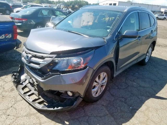 2HKRM4H71EH647778 - 2014 HONDA CR-V EXL GRAY photo 2