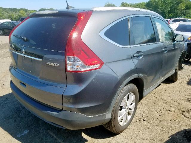 2HKRM4H71EH647778 - 2014 HONDA CR-V EXL GRAY photo 4