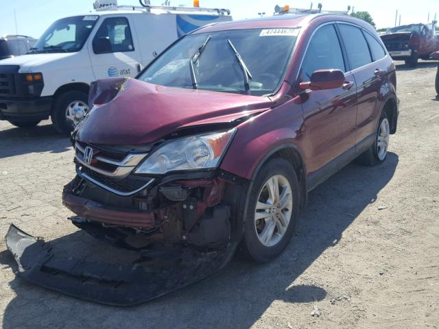 5J6RE4H74AL030324 - 2010 HONDA CR-V EXL MAROON photo 2