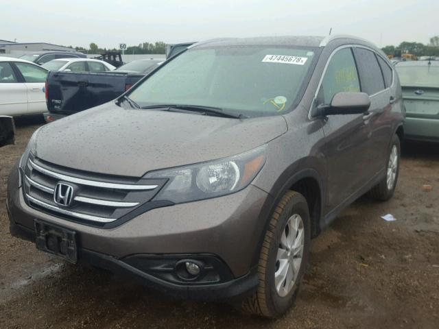 2HKRM4H77EH684415 - 2014 HONDA CR-V EXL BROWN photo 2