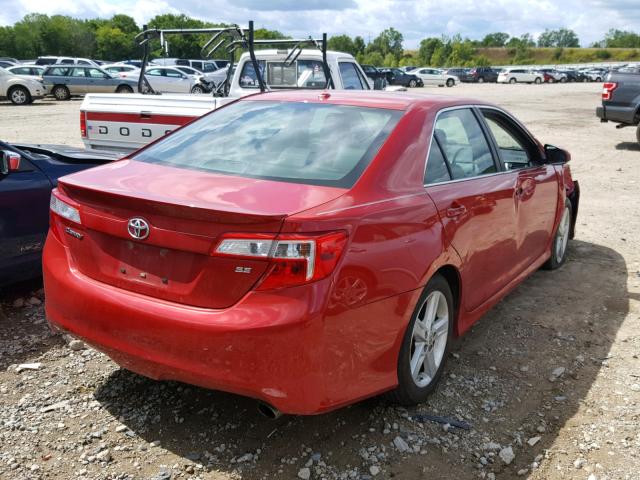 4T1BF1FK0CU557425 - 2012 TOYOTA CAMRY BASE RED photo 4