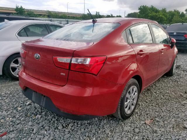 KNADM4A35H6021955 - 2017 KIA RIO LX RED photo 4