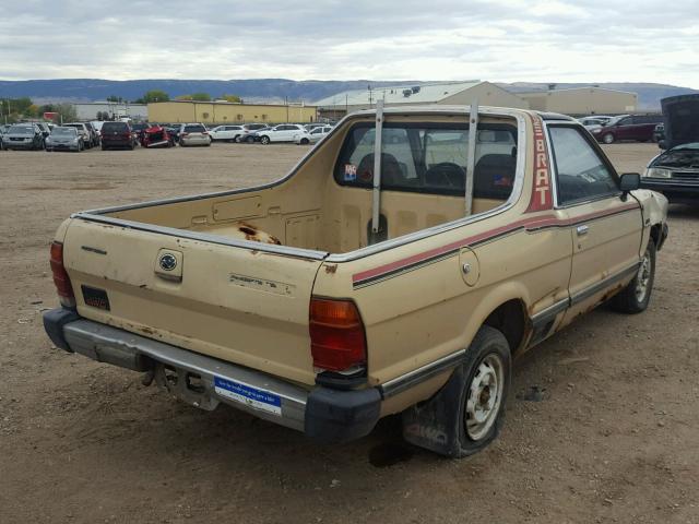 JF2AT53B6FE503745 - 1985 SUBARU BRAT GL BEIGE photo 4