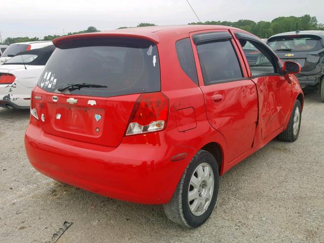 KL1TJ62684B244611 - 2004 CHEVROLET AVEO LS RED photo 4