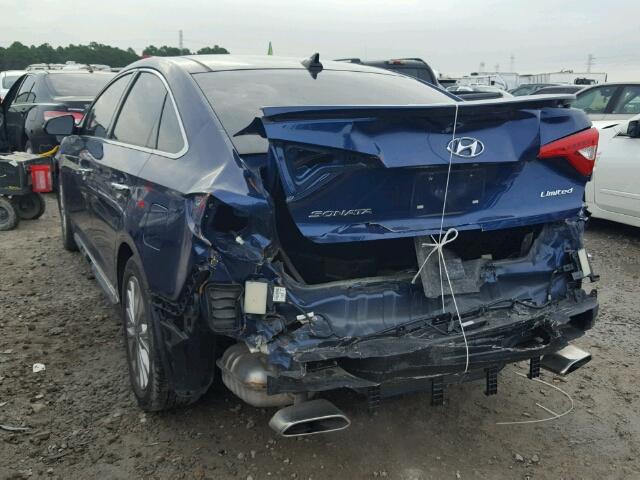 5NPE34AF7FH229858 - 2015 HYUNDAI SONATA SPO BLUE photo 3