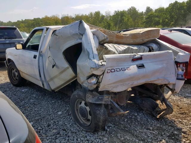 1B7GL26X8SS328411 - 1995 DODGE DAKOTA WHITE photo 3