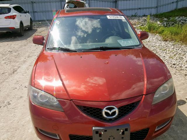 JM1BK32F181107134 - 2008 MAZDA 3 I BURGUNDY photo 9