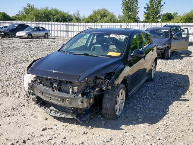 JM1BL1H55A1339323 - 2010 MAZDA 3 S BLACK photo 2