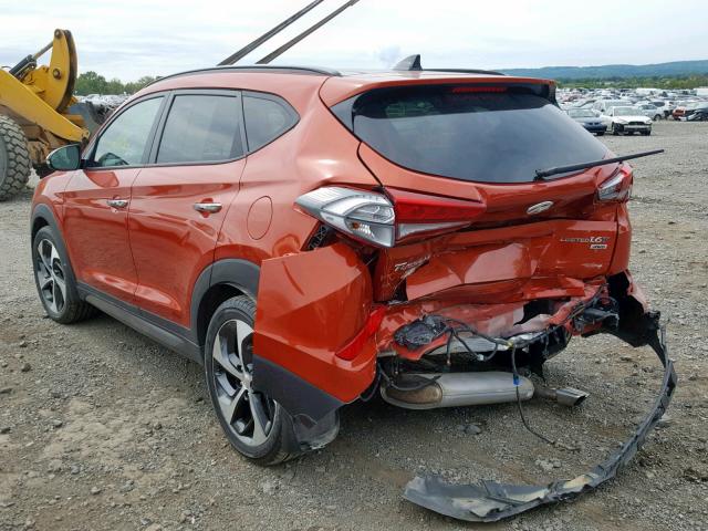 KM8J3CA20GU072554 - 2016 HYUNDAI TUCSON LIM ORANGE photo 3