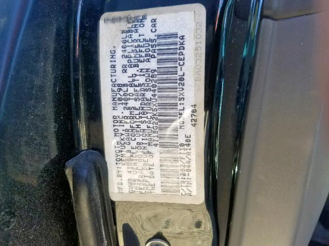 4T1BG22K5XU440289 - 1999 TOYOTA CAMRY CE BLACK photo 10