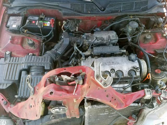 1HGEJ8248YL056264 - 2000 HONDA CIVIC EX RED photo 7