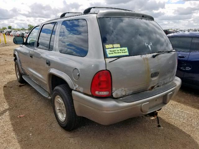 1B4HS28ZXYF171341 - 2000 DODGE DURANGO GRAY photo 3