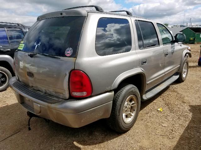 1B4HS28ZXYF171341 - 2000 DODGE DURANGO GRAY photo 4