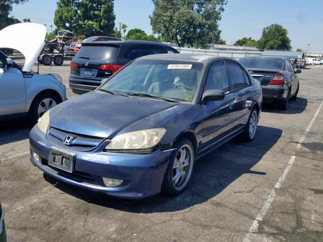 2HGES16674H599533 - 2004 HONDA CIVIC LX BLUE photo 2