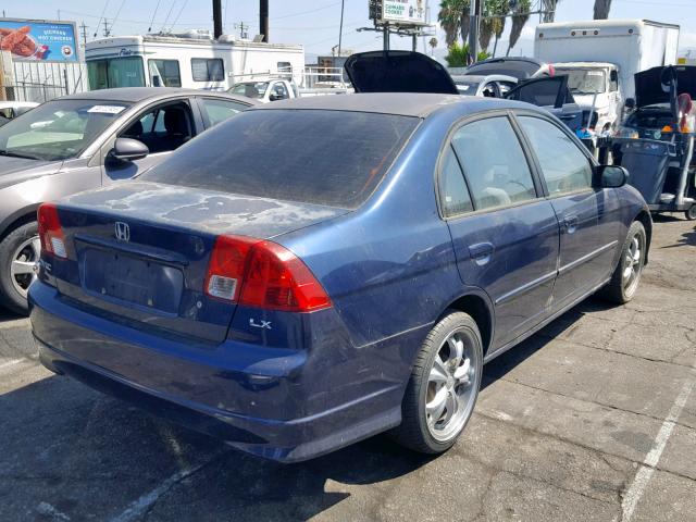 2HGES16674H599533 - 2004 HONDA CIVIC LX BLUE photo 4