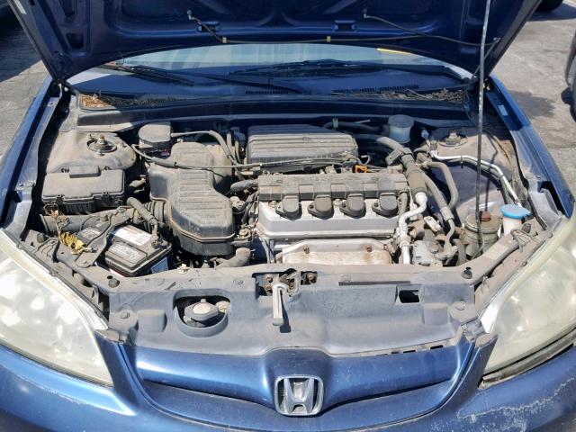 2HGES16674H599533 - 2004 HONDA CIVIC LX BLUE photo 7