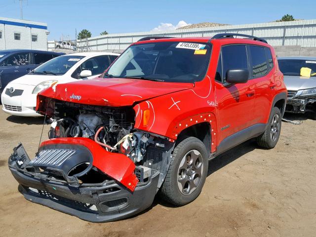 ZACCJBAB8HPG25774 - 2017 JEEP RENEGADE S RED photo 2