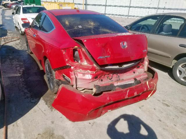 1HGCS22869A001796 - 2009 HONDA ACCORD EXL RED photo 3