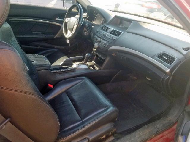 1HGCS22869A001796 - 2009 HONDA ACCORD EXL RED photo 5