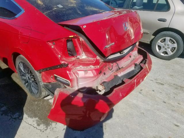 1HGCS22869A001796 - 2009 HONDA ACCORD EXL RED photo 9