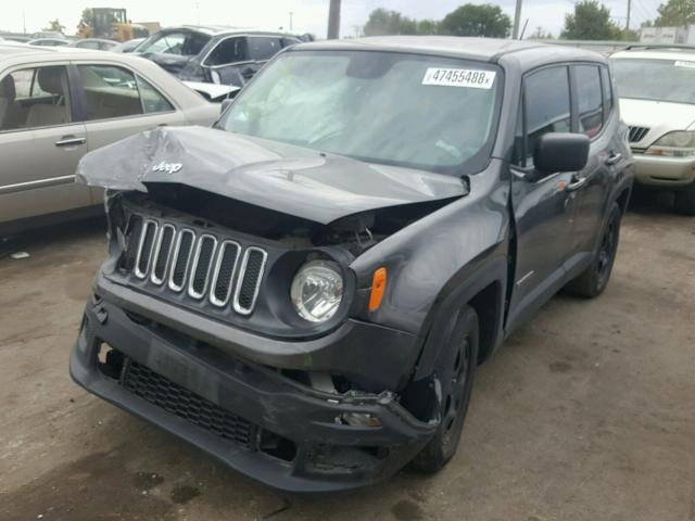 ZACCJAAT1GPD04404 - 2016 JEEP RENEGADE S GRAY photo 2