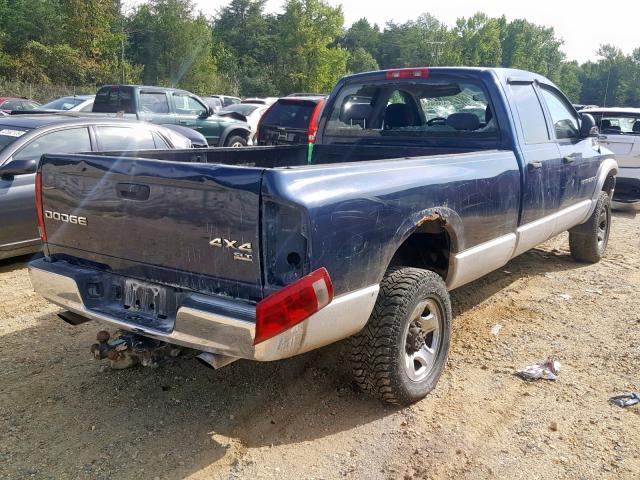 1D7KU28D24J189255 - 2004 DODGE RAM 2500 S Կապույտ լուսանկար 4