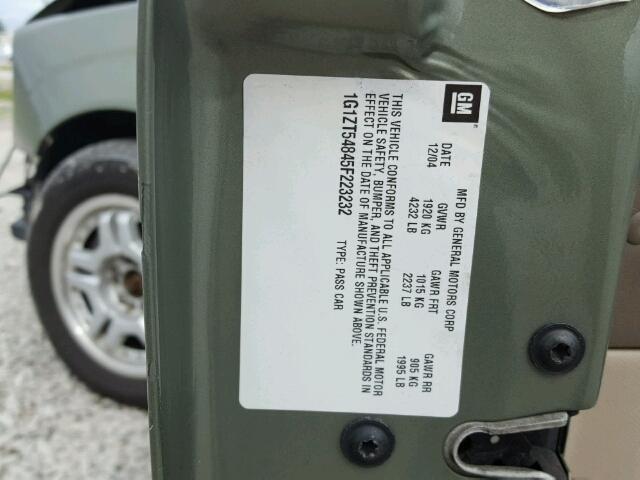 1G1ZT54845F223232 - 2005 CHEVROLET MALIBU LS 绿色 照片 10