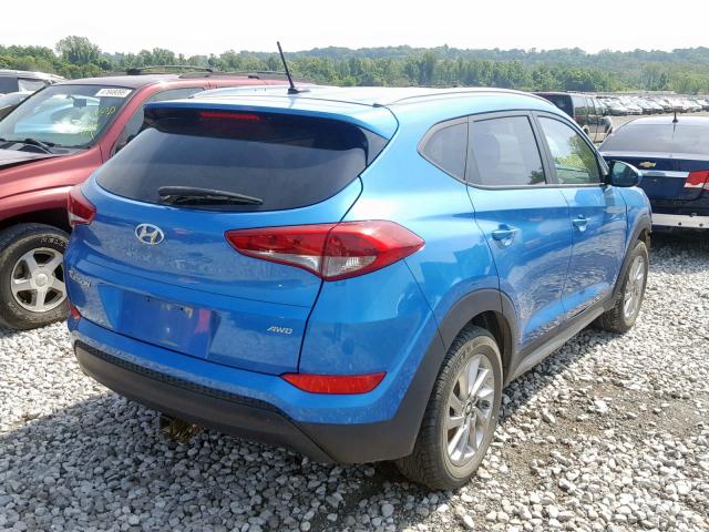 KM8J3CA44HU301868 - 2017 HYUNDAI TUCSON LIM BLUE photo 4