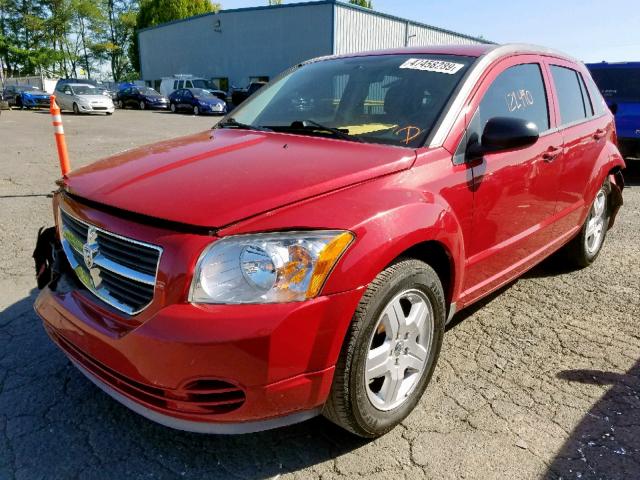 1B3HB48A59D144183 - 2009 DODGE CALIBER SX RED photo 2