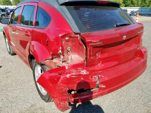 1B3HB48A59D144183 - 2009 DODGE CALIBER SX RED photo 9