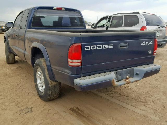 1B7GG32X92S541769 - 2002 DODGE DAKOTA SPO BLUE photo 3