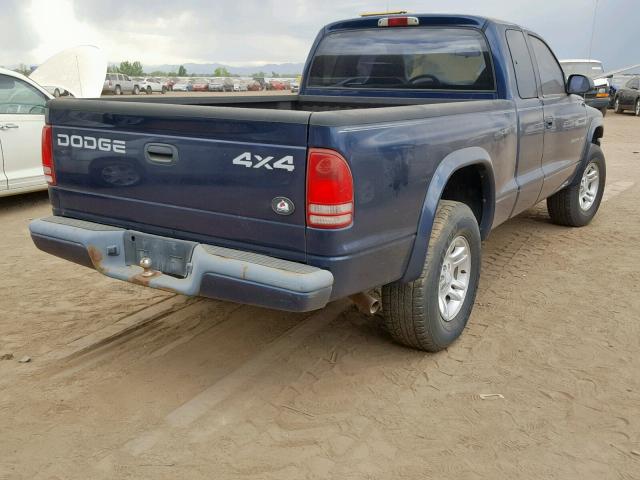 1B7GG32X92S541769 - 2002 DODGE DAKOTA SPO BLUE photo 4