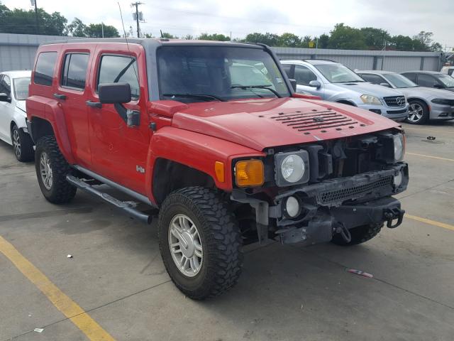 5GTDN13E878103574 - 2007 HUMMER H3 RED photo 1