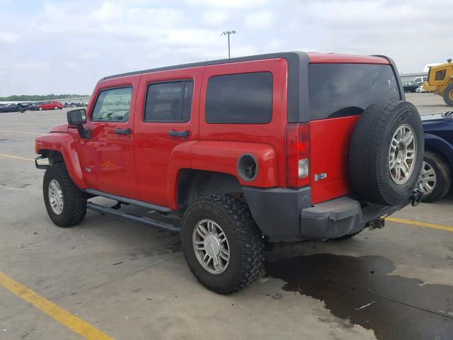 5GTDN13E878103574 - 2007 HUMMER H3 RED photo 3