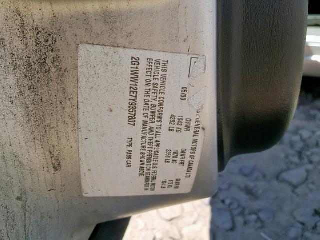 2G1WL16C679128776 - 2007 CHEVROLET MONTE CARL ვერცხლისფერი ფოტო 10