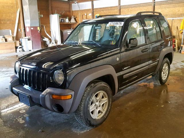 1J4GL48K94W183916 - 2004 JEEP LIBERTY SP BLACK photo 2