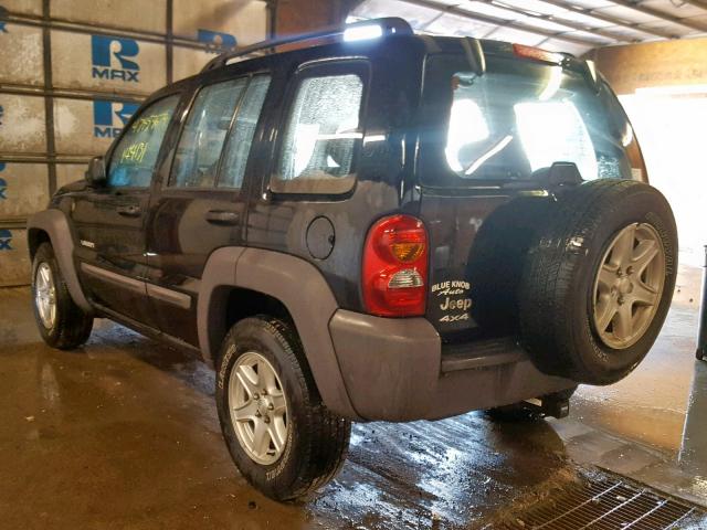 1J4GL48K94W183916 - 2004 JEEP LIBERTY SP BLACK photo 3