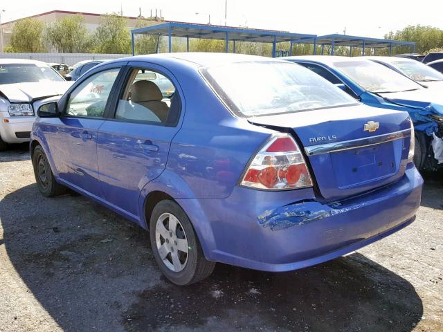 KL1TD56E99B318838 - 2009 CHEVROLET AVEO LS BLUE photo 3