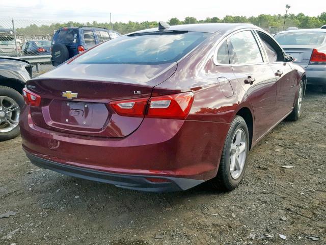 1G1ZB5ST6GF204212 - 2016 CHEVROLET MALIBU LS RED photo 4