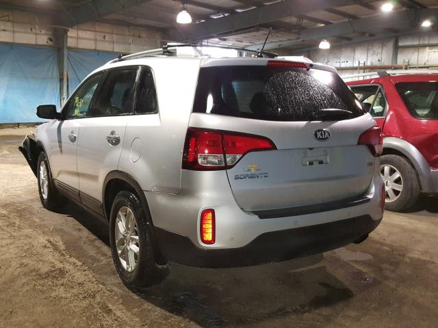 5XYKT3A6XEG508210 - 2014 KIA SORENTO LX SILVER photo 3