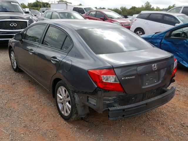 19XFB2F92CE315710 - 2012 HONDA CIVIC EXL GRAY photo 3