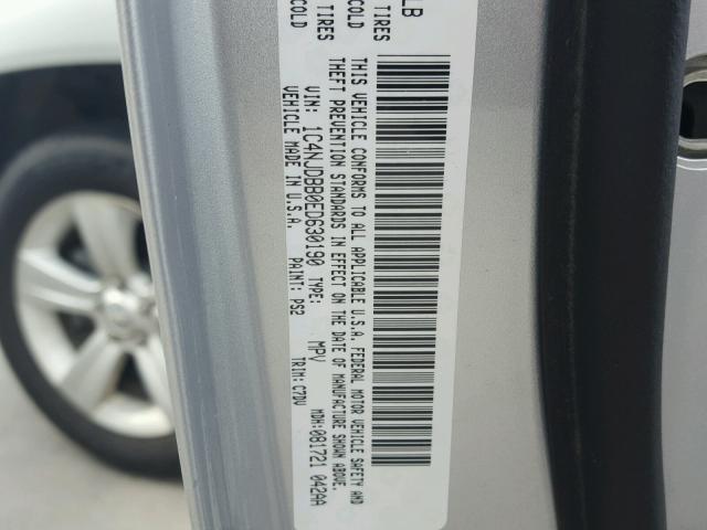 1C4NJDBB0ED630190 - 2014 JEEP COMPASS SP ვერცხლისფერი ფოტო 10