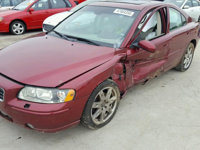 YV1RH592152465796 - 2005 VOLVO S60 2.5T BURGUNDY photo 9