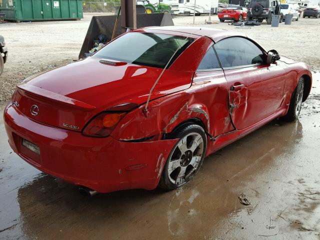 JTHFN48Y950069417 - 2005 LEXUS SC 430 RED photo 4